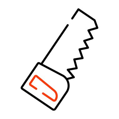 Tahta kesme aracı simgesi, testerenin doğrusal tasarımı