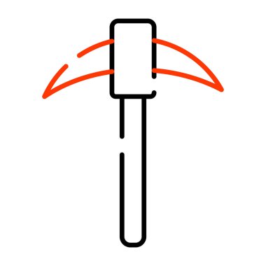 Tahta kesme aracı simgesi, kazmanın doğrusal tasarımı