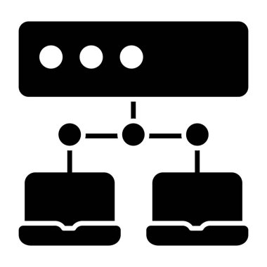 Bağlı dizüstü bilgisayarın mükemmel tasarım simgesi