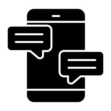 Akıllı telefonlu sohbet balonu, mobil sohbet simgesi