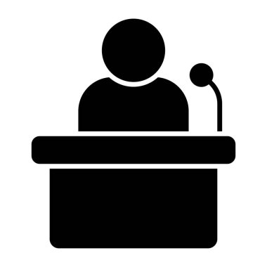 Podyum önündeki Avatar konuşma kavramını ifade ediyor