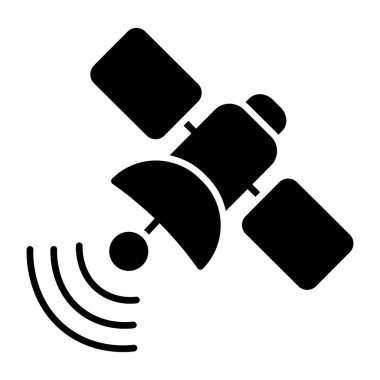 Bir iletişim uydusu simgesi, düzenlenebilir vektör