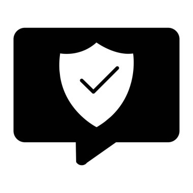 Kalkan içerideki ileti baloncuğu, güvenli sohbet simgesi