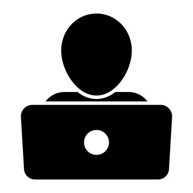 Dizüstü bilgisayarın içinde Avatar, online öğrencinin katı tasarımı