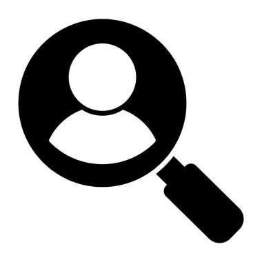 Büyüteç altında profil, kafa avlama simgesi kavramı