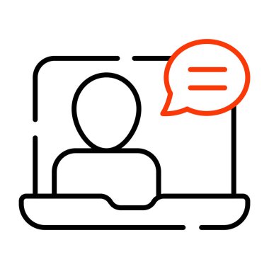 Çevrimiçi sohbetin doğrusal tasarım simgesi