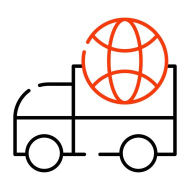 Küresel dağıtım için mükemmel bir tasarım simgesi