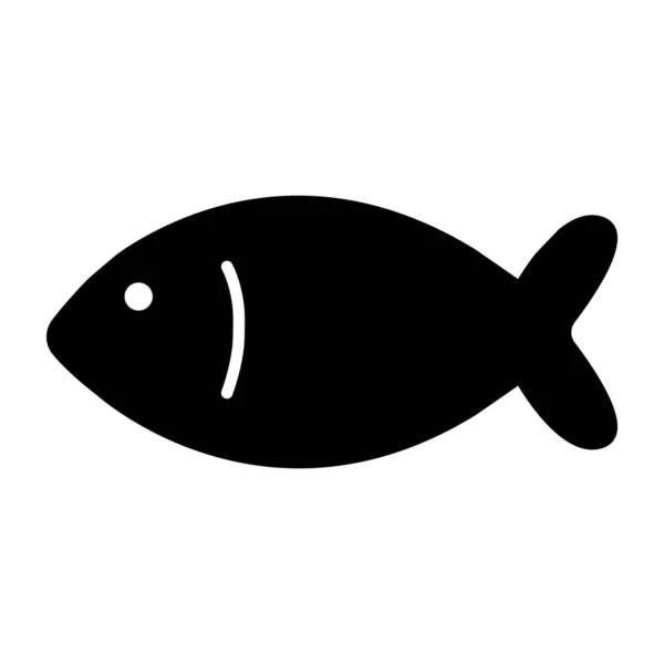 Ikona Podmořských Živočichů Pevný Design Ryb — Stockový vektor
