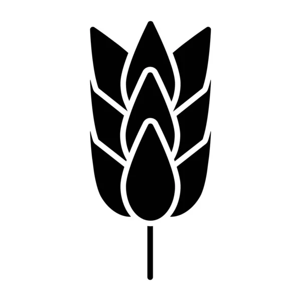 Icono Diseño Sólido Cultivo Cebada — Archivo Imágenes Vectoriales