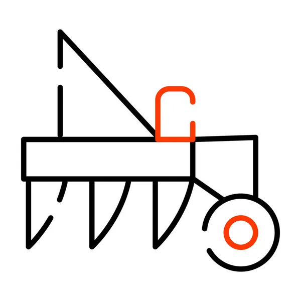 Піктограма Сільськогосподарського Інструменту Лінійне Проектування Оранки — стоковий вектор