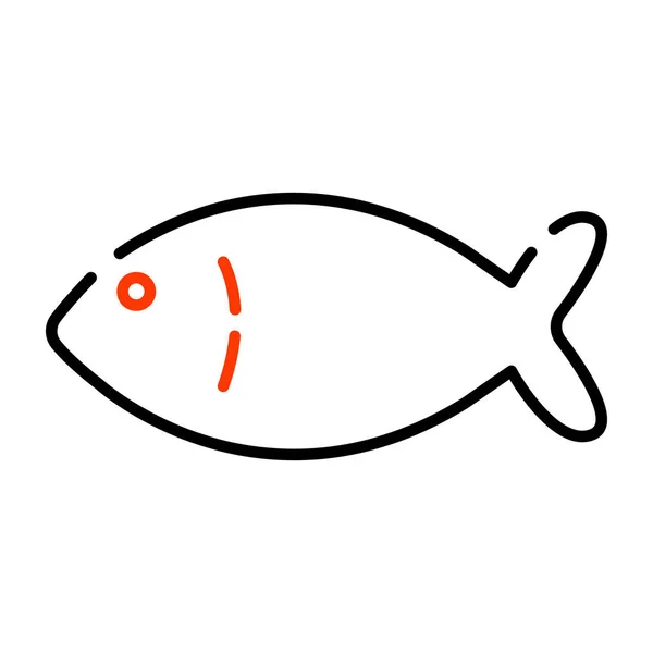 海底动物图标 鱼的线形设计 — 图库矢量图片