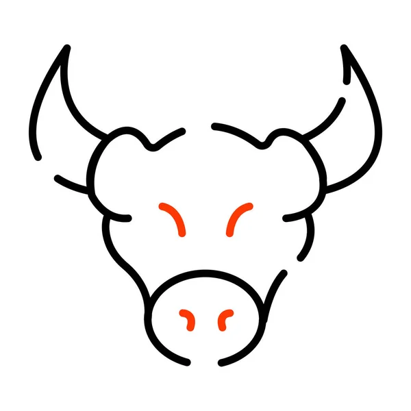 Ícone Design Moderno Búfalo Animal — Vetor de Stock