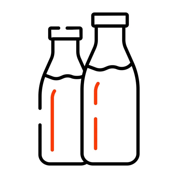 Icona Design Modificabile Delle Bottiglie Latte — Vettoriale Stock