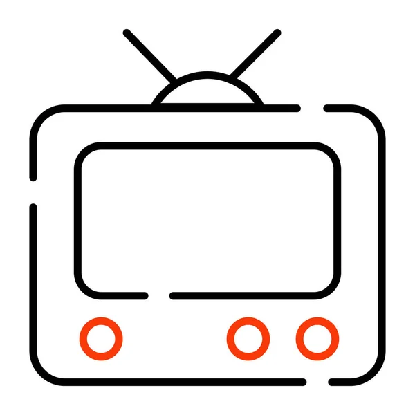 Düzenlenebilir Doğrusal Tasarım Vektör Televizyonu — Stok Vektör