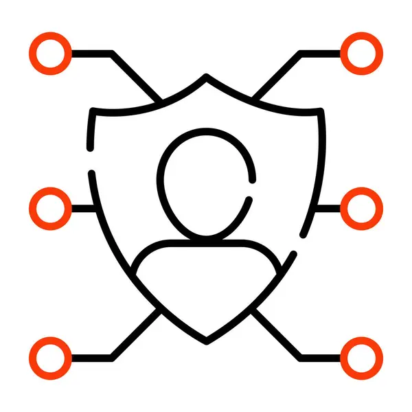 Eine Perfekte Design Ikone Für Die Sicherheit Der Nutzer — Stockvektor