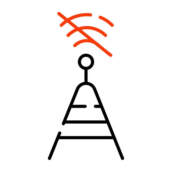 Signaux Wifi Avec Barre Oblique Présentant Aucune Icône Signaux — Image vectorielle