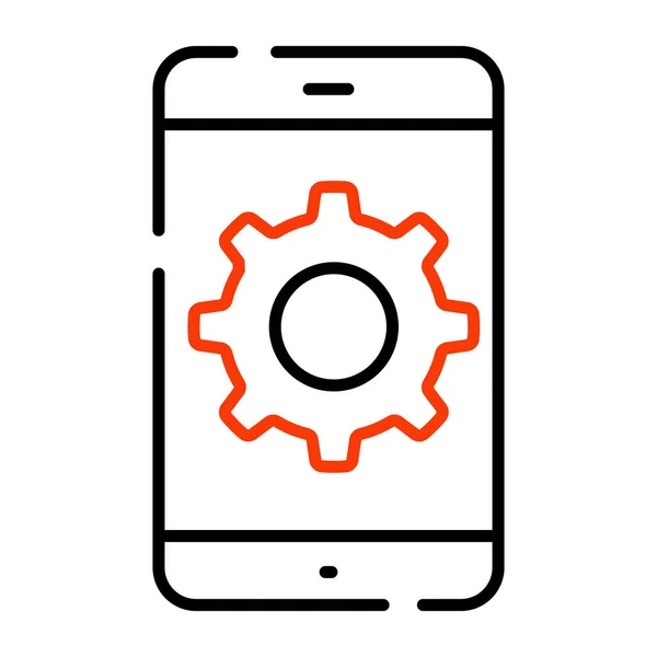 Icono Configuración Móvil Vector Editable — Archivo Imágenes Vectoriales