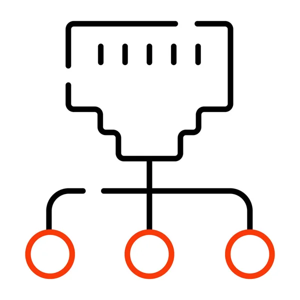 Змінна Піктограма Дизайну Порту Ethernet — стоковий вектор