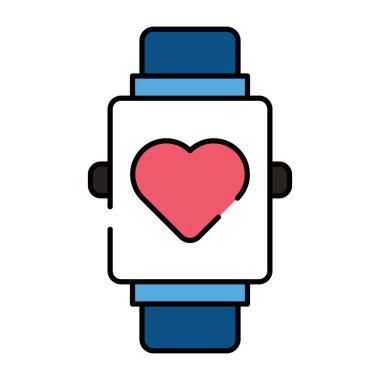 Kol saatinin içindeki kalp, sağlık bakımı konseptini gösteriyor.