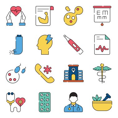 Tıbbi Enstrüman Düz Simgeleri Paketi
