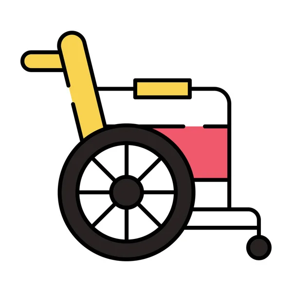 Tekerlekli Sandalyenin Eşsiz Tasarım Simgesi — Stok Vektör
