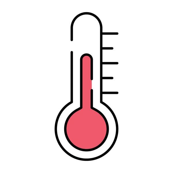 Εικονίδιο Περιτυπώματος Θερμοκρασίας Επίπεδη Σχεδίαση Θερμόμετρου — Διανυσματικό Αρχείο