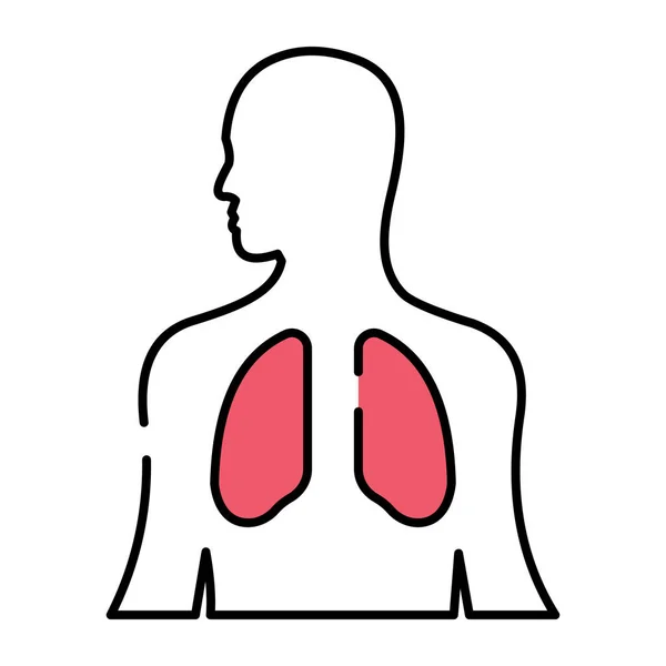 Icono Órgano Respiratorio Humano Diseño Plano Pulmones — Archivo Imágenes Vectoriales