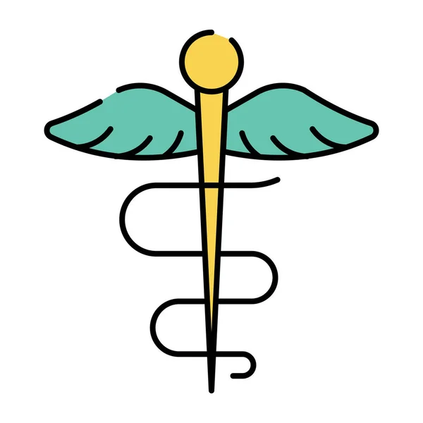 Healthcare Symbol Icon Flat Design Caduceus — Stock Vector