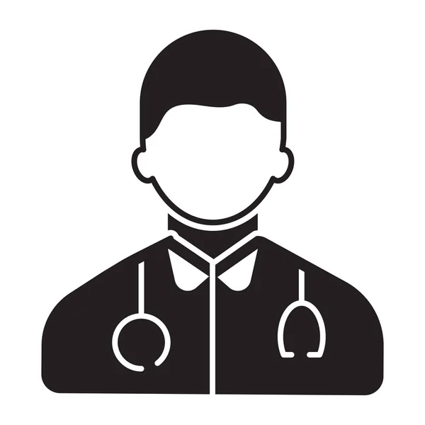 Ікона Лікаря Спеціаліста Суцільний Дизайн Лікаря — стоковий вектор