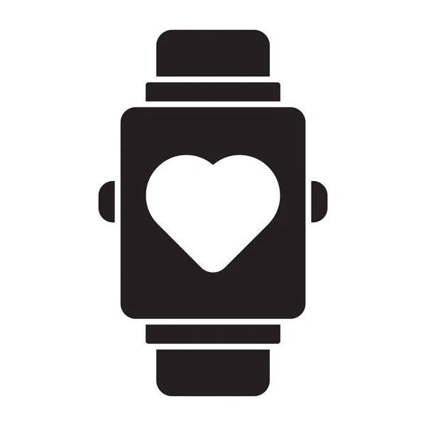 Corazón Dentro Del Reloj Pulsera Que Denota Concepto Reloj Salud — Vector de stock