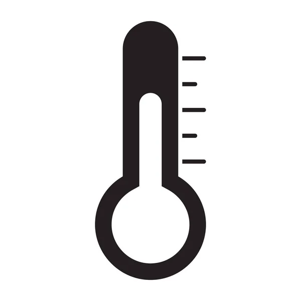 Temperaturmätare Ikon Fast Konstruktion Termometer — Stock vektor