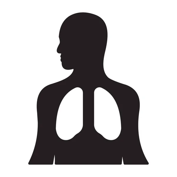 人間の呼吸器のアイコン肺の固体設計 — ストックベクタ