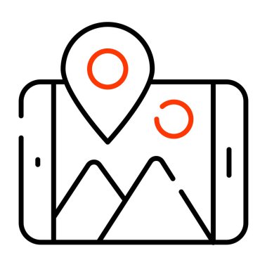 Akıllı telefon içinde pin, mobil galeri konumu simgesi 