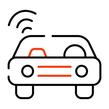 Aracın Wifi sinyali, akıllı arabanın simgesi 