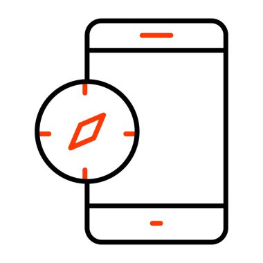 Mobil pusula için düzenlenebilir tasarım simgesi 