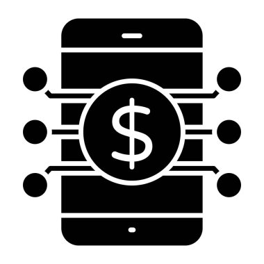 Düzenlenebilir tasarımda finansal ağ simgesi