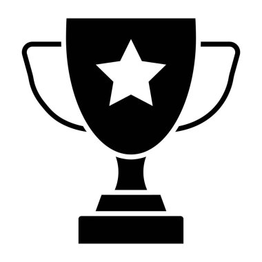 Dolgulu tasarımda yıldız kupa simgesi
