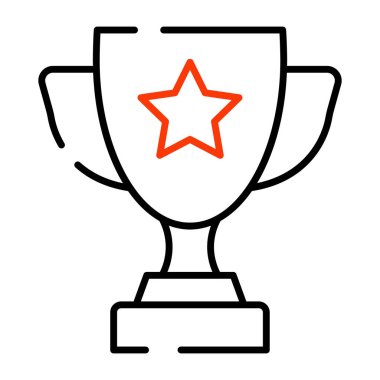 Doğrusal dizaynda yıldız ödülü simgesi