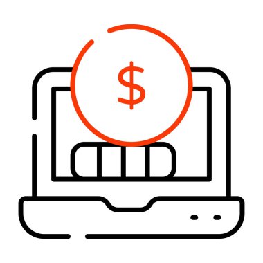 Akıllı telefonun içinde dolar paraları, çevrimiçi para simgesi