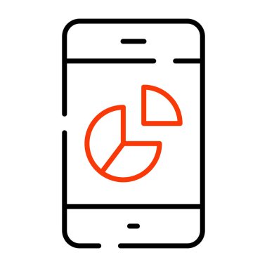 Taşınabilir pasta çizelgesi simgesi, düzenlenebilir vektör