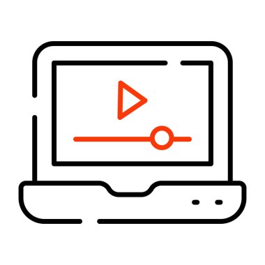 Video akışının doğrusal tasarım simgesi 