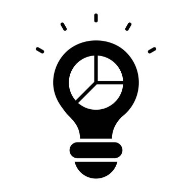 Ampulün içindeki pasta grafiği, iş fikri simgesi
