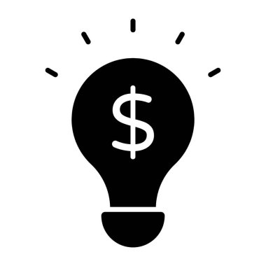 Ampulün içindeki dolar iş fikri kavramını tasvir ediyor.