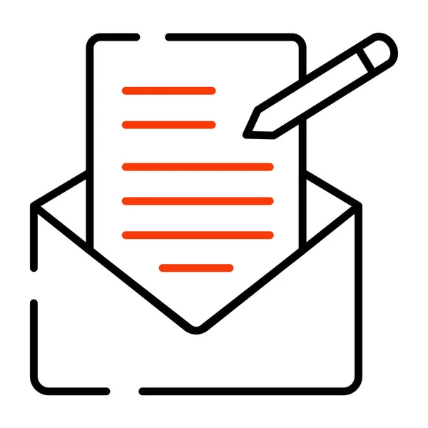 Een Icoon Ontwerp Van Het Schrijven Van Mail — Stockvector