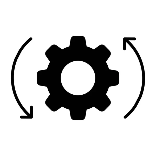 Gear Reversible Arrows Icon Integration — Stock Vector