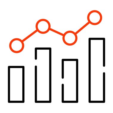 Yalan makinesi grafiği gösteren çubuklu trend çizgileri 