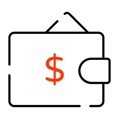 Cüzdanın fatura bağı simgesi, vektör tasarımı