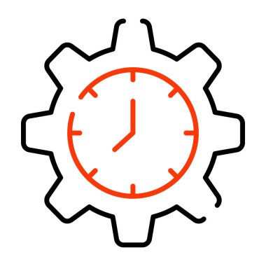 İçerideki saat dişlisi, zaman yönetimi simgesi