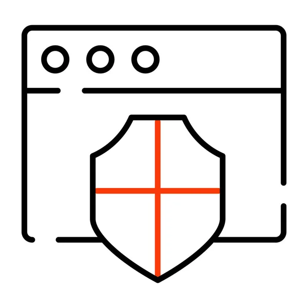 Редактируемый Иконка Дизайна Веб Безопасности — стоковый вектор