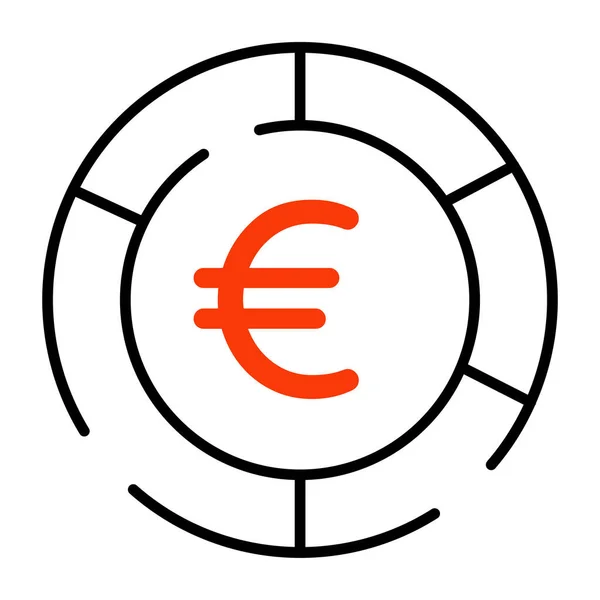 Redigerbar Design Ikon Euromynt — Stock vektor